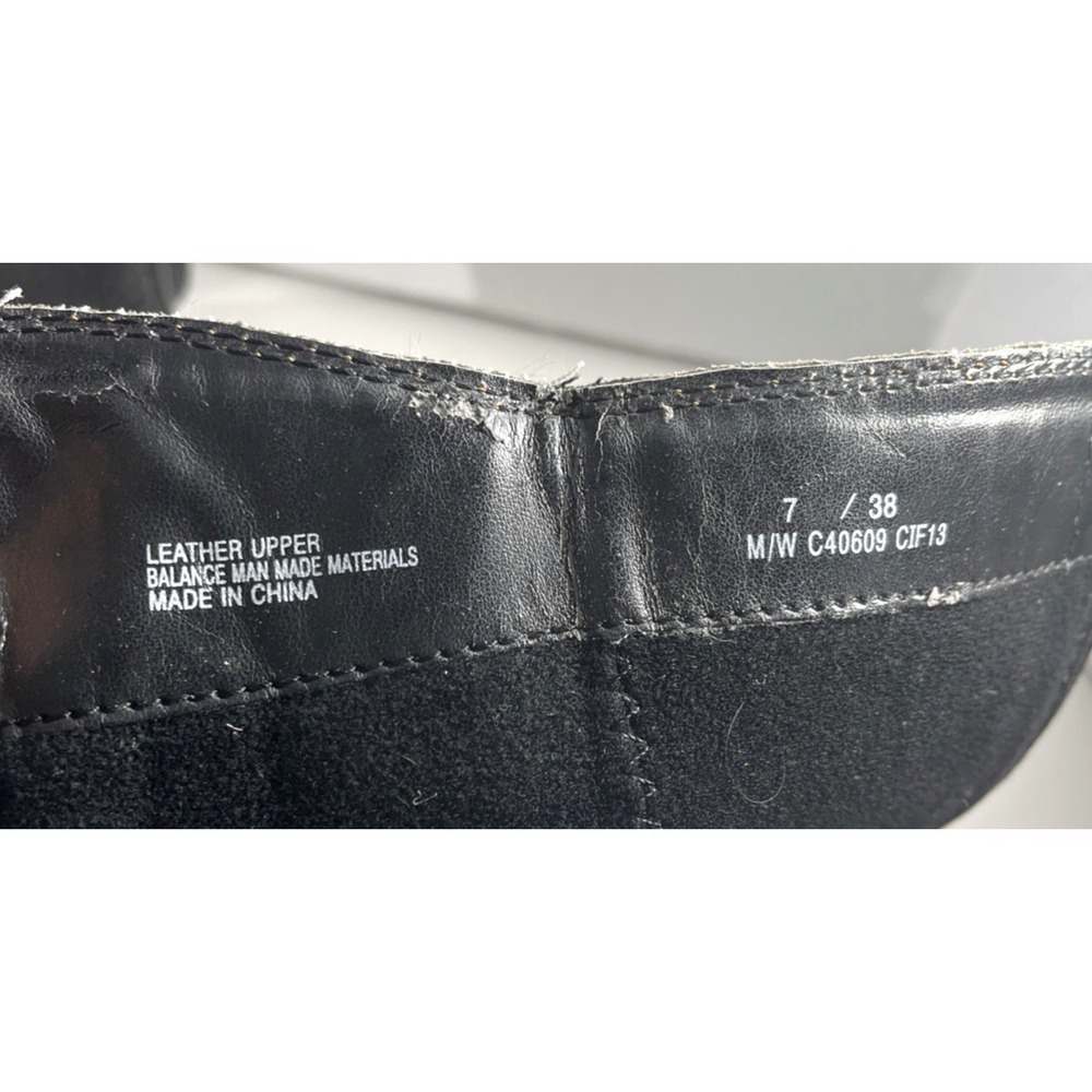 B O C by Born Black Pebbled Leather Moto Buckle Knee High Tall Zipper Boots 7 - Picture 5 of 9